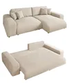 Produktbild: Ecksofa Schlaffunktion ausziehbar Bettkasten Polsterecke L-Couch in Cord Beige