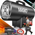 Produktbild: MASKO® Gasheizgebläse Gasheizer Heizkanone Gasheizstrahler Bauheizer Gas Heizgerät heizstrahler Heißluftgenerator inkl. Gasschlauch & Druckminderer Heizgebläse für handelsübliche Gasflaschen