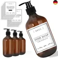 Produktbild: 4 Stück 500 ml Seifenspender Flaschen, Leere Plastik Pumpspender für Lotion, D