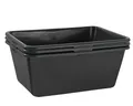 Produktbild: BURI 3x Mörtelkasten 90 Liter Profiqualität 77,5x55x32cm schwarz Mörtelkübel Maurerkübel Wanne Eimer Pflanzkübel groß außen Box Kunststoff Garten Baustelle Baueimer Kasten Kübel 90L Made in Germany