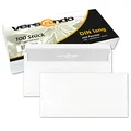 Produktbild: versando 100x Briefumschläge ohne Fenster DIN lang 220x110mm weiß: selbstklebende Kuverts für Rechnungen, Geschäftsbriefe, Büro, einfach verschließbar mit Sichtschutz