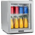 Produktbild: Klarstein Brooklyn 32 Mini-Kühlschrank Glastür LED Ablage Silber-Metallic