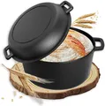 Produktbild: Kleiner runder Gusseisenbrotbacktopf 26 cm, 2-in-1 Multifunktional B-WARE