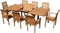 Produktbild: ALEOS. Teak Set: Gartengarnitur Tobago Ausziehtisch 180-240cm x 100cm mit 8 Alpen Sessel Holz Serie JAV
