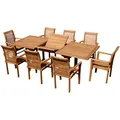Produktbild: ALEOS. Teak Set: Gartengarnitur Tobago Ausziehtisch 180-240cm x 100cm mit 8 Alpen Sessel Holz Serie JAV