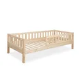 Produktbild: Ehrenkind® Kinderbett Lille | Kinderbett 90x200 cm mit abnehmbaren Rausfallschutz aus Massivholz FSC® zertifziert | Jugendbett 90x200 Natur
