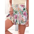 Produktbild: Hosenrock LASCANA, Damen, Gr. 34, bunt (bunt, bedruckt), Jersey, Obermaterial: 95% Viskose, 5% Elasthan, bedruckt, figurumspielend kurz, Röcke Skort, mit Alloverdruck, Skort, Rock inklusive Hose, sommerlich