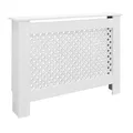 Produktbild: ECD Germany Heizkörperverkleidung mit Wabenmuster 112x19x82 cm Weiß aus MDF lackiert für Schlafzimmer Wohnzimmer Heizungsverkleidung Heizkörperabdeckung Heizungsabdeckung Heizung Heizkörper Abdeckung