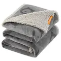 Produktbild: Feandrea wasserdichte Hundedecke, Sherpa Fleece Haustier Decke für große und extra große Hunde, Katzen, 203 x 152 cm, XXL, maschinenwaschbar, beidseitiger Sofabezug-Schutz, grau PPB080G01
