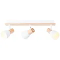 Produktbild: Brilliant Daintree Spotbalken 3flg weiß/natur, Metall/Holz, 3x D45, E14, 28 W