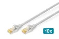 Produktbild: Digitus CAT 6A S-FTP Patchkabel Cu, LSZH AWG 26/7, 10er Netzwerkkabel, (200 cm)