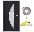 Produktbild: vidaXL Haustür Haustür Anthrazit 88x200 cm PVC Aluminium Haus Eingangstür Fronttür Gl