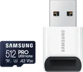 Produktbild: Samsung 512GB microSDXC PRO Ultimate 200MB/s mit Lesegerät (2023)