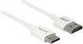 Produktbild: DeLOCK Slim High Quality - HDMI mit Ethernetkabel - mini HDMI (M) bis HDMI (M) - 25cm - dreifach abgeschirmtes Twisted-Pair-Kabel - weiß - 4K Unterstützung (85140)