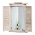 Produktbild: B-Ware Wandspiegel Badspiegel Badezimmer mit Fensterläden, shabby naturfarben