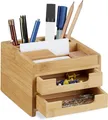 Produktbild: Relaxdays Schreibtisch Organizer Bambus Stiftehalter Schreibtischbox 10022189