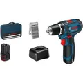 Produktbild: Akku-Bohrschrauber GSR 12V-15 Professional, 12Volt blau/schwarz, 2x Li-Ionen Akku 2,0Ah, 25 Bits