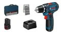 Produktbild: Bosch Akku-Bohrschrauber GSR 12V-15, 2 Akku GBA 12V 2.0Ah, Ladg. u. Werkzeugtasche 060186810H