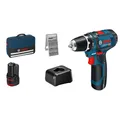 Produktbild: Bosch Professional 12V System Akku Bohrschrauber GSR 12V-15 (inkl. 2x 2.0Ah Akku, Ladegerät GAL 12V-20, 25-tlg.-Bit-Set, Werkzeugtasche)