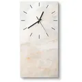 Produktbild: DEQORI Wanduhr 'Marmorsteinstruktur' (Glas Glasuhr modern Wand Uhr Design Küchenuhr) beige 30 cm x 60 cm