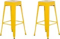 Produktbild: BELIANI Trendy Barhocker 2er Set Gelb Metall 76 cm Industriell