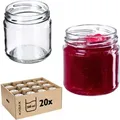 Produktbild: Kadax - 20er-Set kleine Marmeladengläser, 200 ml, Durchmesser: 66 mm, rund, für Honig und Gewürze, luf