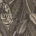 Produktbild: Rasch Tapete 751833 - Vliestapete mit großen Blättern in Schwarz, Grau und Gold Metallic aus der Kollektion African Queen III
