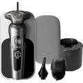 Produktbild: Philips Shaver S9000 Prestige SP9885/35 Elektrischer Nass- und Trockenrasierer mit SkinIQ, Rotationstrasierer, Chrom, NanoTech Dual Precision, SH91... - Silber