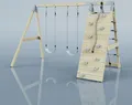 Produktbild: OutdoorToys Klettergerüst Biene aus Holz in Blau Eisblau