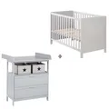 Produktbild: roba Möbelset 'Hamburg' - Baby- & Beistellbett 60x120 + Wickelkommode - Taupe
