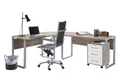 Produktbild: BMG Möbel Eckschreibtisch Office Edition Set 0 (Schreibtisch Set, Winkelschreibtisch), inkl. Rollcontainer, abschließbar auf Rollen