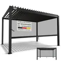 Produktbild: Juskys® Lamellendach Tahiti 3x4 m inkl. Seitenwand 4 m - Terrassenüberdachung stabil & wetterfest - Überdachung für Garten & Terrasse - Bausatz Anthrazit