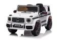 Produktbild: FINOOS Mercedes G63 AMG Elektroauto für Kinder, 12V, elektrische Kinder elektroauto mit Fernbedienung, 2 + 1 Geschwindigkeitsstufen, Hupe, LED, Musik, USB (Weiß)
