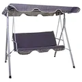 Produktbild: Hollywoodschaukel HWC-D61, Gartenschaukel Hängeschaukel Bank, 3-Sitzer UV 50+ verstellbares Dach 197x185cm - dunkelgrau
