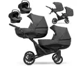 Produktbild: KUNERT Zwillings-Kombikinderwagen 3 in1 Zwillingskinderwagen BOOSTER mit schwarzem Rahmen, Zertifiziert von TUV NORD und ZETOM, entspricht EN 1888-1:2018