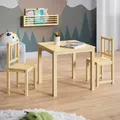 Produktbild: Bellabino Sora Kindersitzgruppe – Kindertisch mit 2 Stühlen aus Holz – Sitzgruppe Kinder Indoor Natur – Kinder Tisch Stuhl Set Indoor – Maltisch & Basteltisch ab 2 Jahren – Spieltisch für Kinderzimmer
