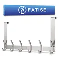 Produktbild: FATISE Türgarderobe aus Edelstahl, Platzsparende & Robuste Türhaken, Entwickelt für deutsche Türen, Flexible einsetzbare Kleiderhaken Tür ohne bohren (Silber)