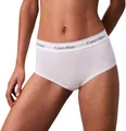 Produktbild: Calvin Klein Damen Hipster Boyshort mit Logobund, Weiß (White), S