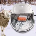 Produktbild: BREUAILY 220V Beheizte Schwimmertränke mit Ablaufstopfen Edelstahl Beheizte TräNke automatisches Thermostat Frostsicher Pferdetränke Rinder Schafe Ziegen Hunde Tränke (220V)