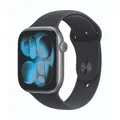 Produktbild: Apple Watch Series 11 Cellular 46mm Space Grau Aluminium Gehäuse mit Schwarz Sport Band - M/L