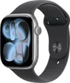 Produktbild: Apple Watch Series 11 GPS + Cellular 46 mm Aluminiumgehäuse Sport Band Schwarz M/L