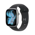 Produktbild: Apple Watch Series 11 Aluminium (GPS + Cellular) 46mm Space Grau (Sportarmband Schwarz) M/L