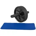 Produktbild: GORILLA SPORTS® Ab Roller - mit gepolsterter Kniematte, 27x18 cm, Gummi, Rutschfest, Schwarz - Bauchmuskeltrainer, Bauchroller, Bauchtrainer, Abs Trainer, Abdominal Wheel, für Zuhause, Bauchtraining