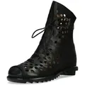 Produktbild: Laura Vita Damen Stiefelette aus Leder mit Lochmuster Cyrielle 11, Größe:37 EU, Farbe:Schwarz - Schwarz - 37