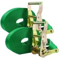 Produktbild: Baumarktplus - 2x TrutzHolm® Ratschen Spanngurt Spanngurte Zurrgurt 1-tlg 6m 2t 2to 2000kg tüv/gs grün