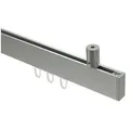 Produktbild: INTERDECO Gardinenstange Sonius Paxo, 1-läufig, 14x35 mm, eckig, Deckenmontage, Edelstahl-Optik silberfarben 120 cm