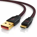 Produktbild: Primewire Ultimate Charge 18/24 AWG Micro USB-Schnellladekabel 5m Schwarz / Rot
