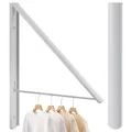 Produktbild: RELONGGI Kleiderhaken Klappbar kleiderwandhaken Wäschelüfter Wand Aussenbereich Klapphaken Haken Kleiderständer Wandhaken Kleiderlüfter Garderobenhaken für Ecken, Balkon, Badezimmer (White)