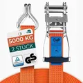 Produktbild: CargoVA® Spanngurt Schwerlast Ratschengurte 5000 kg TÜV/GS geprüft für Ladungssicherung (Spanngurt-Set, 2-St) DIN EN 12195-2 zertifiziert, für professionelle Anwendungen 6m