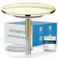 Produktbild: Bächlein Universal Badewannenstöpsel - ⌀ 7,2 cm Stöpsel für Badewanne [Gold] - Abfluss-Stopfen aus Messing inkl. Ersatzdichtung - Für Fast Jede handelsübliche Badewanne